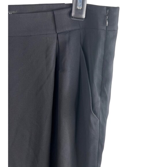 Theory Womens Black Tappered Leg Pleated Pants Silk & Spandex Blend Size 10 - Picture 11 of 13